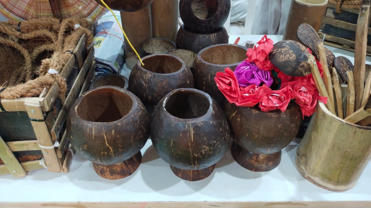 Coconut shell craft gallery kerala bamboo fest ernakulam