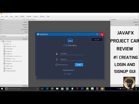 JavaFX Project Car Review #1 Login and Sign Up GUI