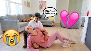 Passing Out While Working Out Prank On Boyfriend! *Cute Reaction*