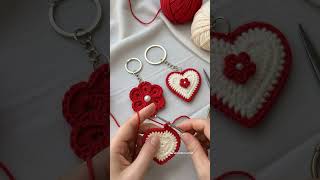 Easy DIY Crochet Heart Keychain Tutorial ❤️Level up your keys with these cute handmade crochet heart