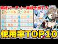 【原神】螺旋使用率TOP10のパーティー編成を元素だけで当てろ!オデット編成が多すぎる!【Genshin】