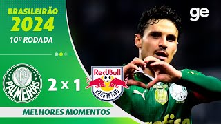 Thumbnail for PALMEIRAS 2 X 1 BRAGANTINO | MELHORES MOMENTOS | 10ª RODADA BRASILEIRÃO 2024 | ge.globo