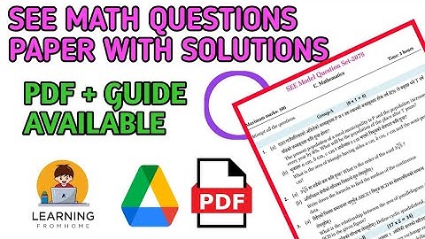 SEE math question 2078 with solutions