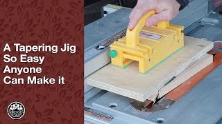 n this video I demonstrate how to make a very simple and accurate Tapering Jig. All that is required is some scrap 1/2” or 3/4” ...