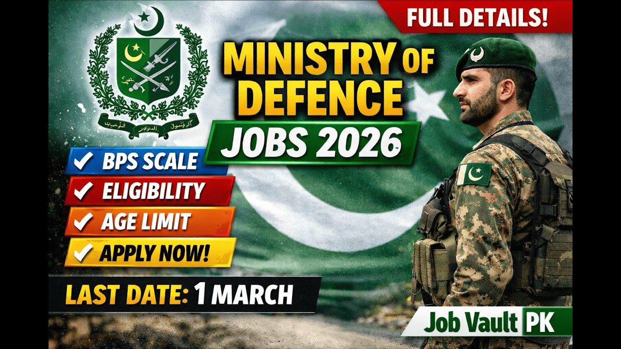 Ministry of Defence MOD Jobs 2026 | Complete Details | BPS, Age, Fee & Last Date