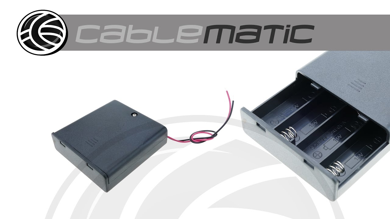 Portapilas para 2 pilas LR6 AA 1.5V - Cablematic