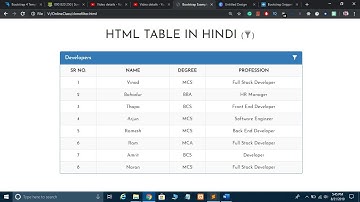 HTML Table Tutorial in Hindi  #7 - [tr td th thead tbody] Create Table in HTML in Hindi