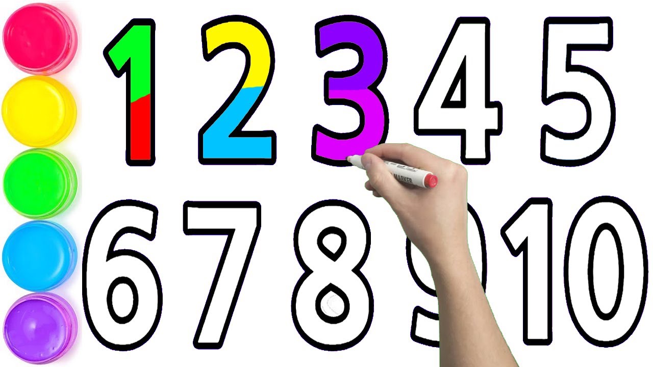 1234567890, How to Draw Number 1 to 10 for kids