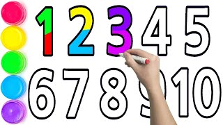 1234567890, Drawing Numbers 1 to 10 Easy Way to Learn Numbers, Counting Numbers 1 to 10.