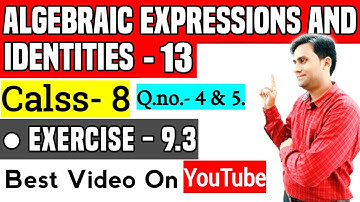 algebraic expressions and identities class 8 exercise 9.3 | chapter 9 class 8 maths exercise 9.3 Q-4