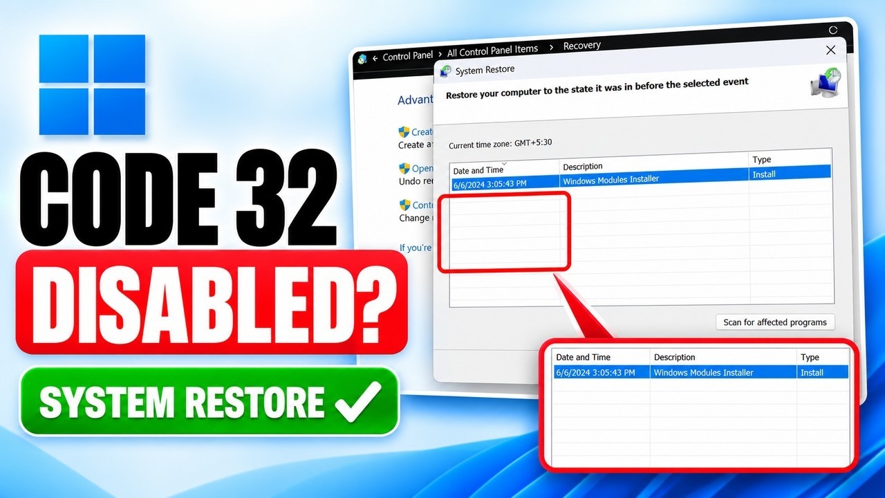 How to Fix A Driver Service For This Device Has Been Disabled Code 32 ...