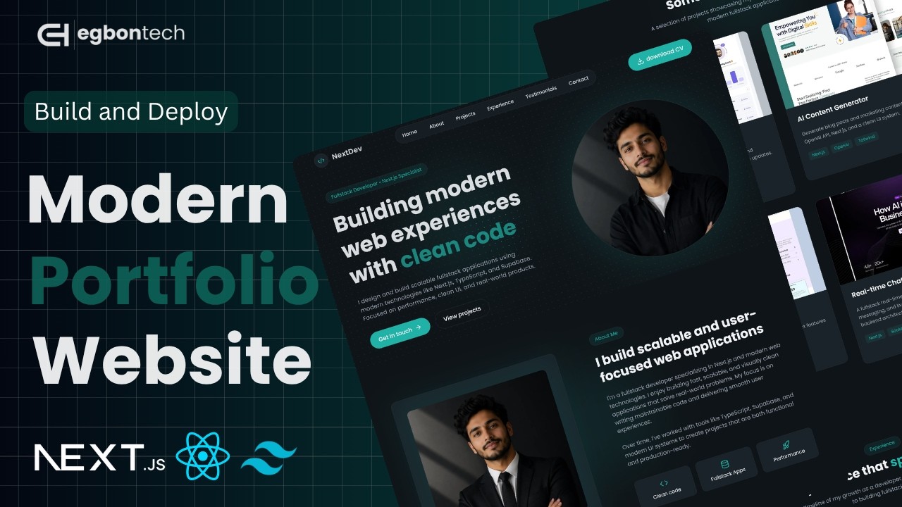 Build and Deploy a Modern Developer Portfolio Website | Next.js 16 ...