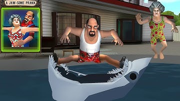 Scary Stranger 3D - A Jaw-Some Prank New Levels New Update - GamePlay