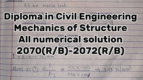 Mechanics of structure all solution 2070(R/B)-2072(R/B) CTEVT DIploma in Civil Engineering #ctevt