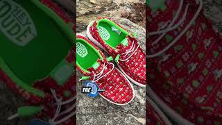 These HeyDude Holiday Sweater slip-ons bring cozy Christmas style and all-day comfort together in