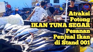 Atraksi Potong Ikan Tuna Segar Pesanan Penjual Ikan dari Katapop