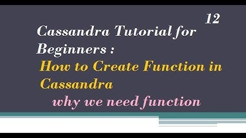 How to Create Function in Cassandra