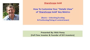 Sharescope Gold - How To Customise Key Metrics Details (Basics)