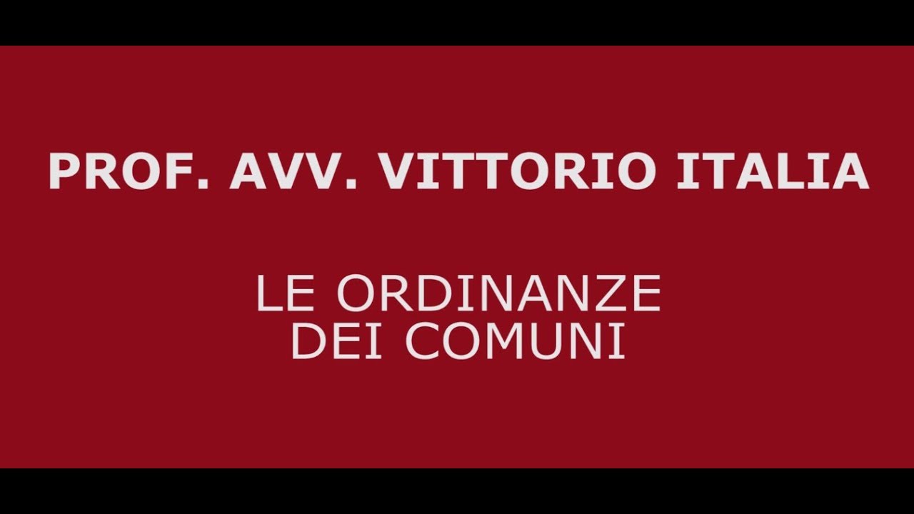 Le ordinanze dei Comuni