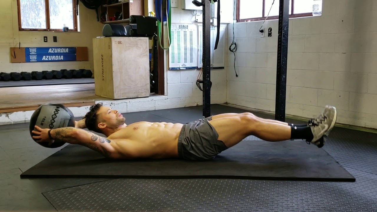 Medball Pullovers With Double Leg Raise Core Exercise YouTube
