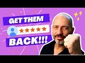 Missing google reviews  get them back now