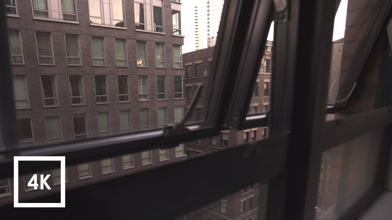 ⁣Open Window Downtown Boston, MA City Soundscape at in the Evening | 4k
