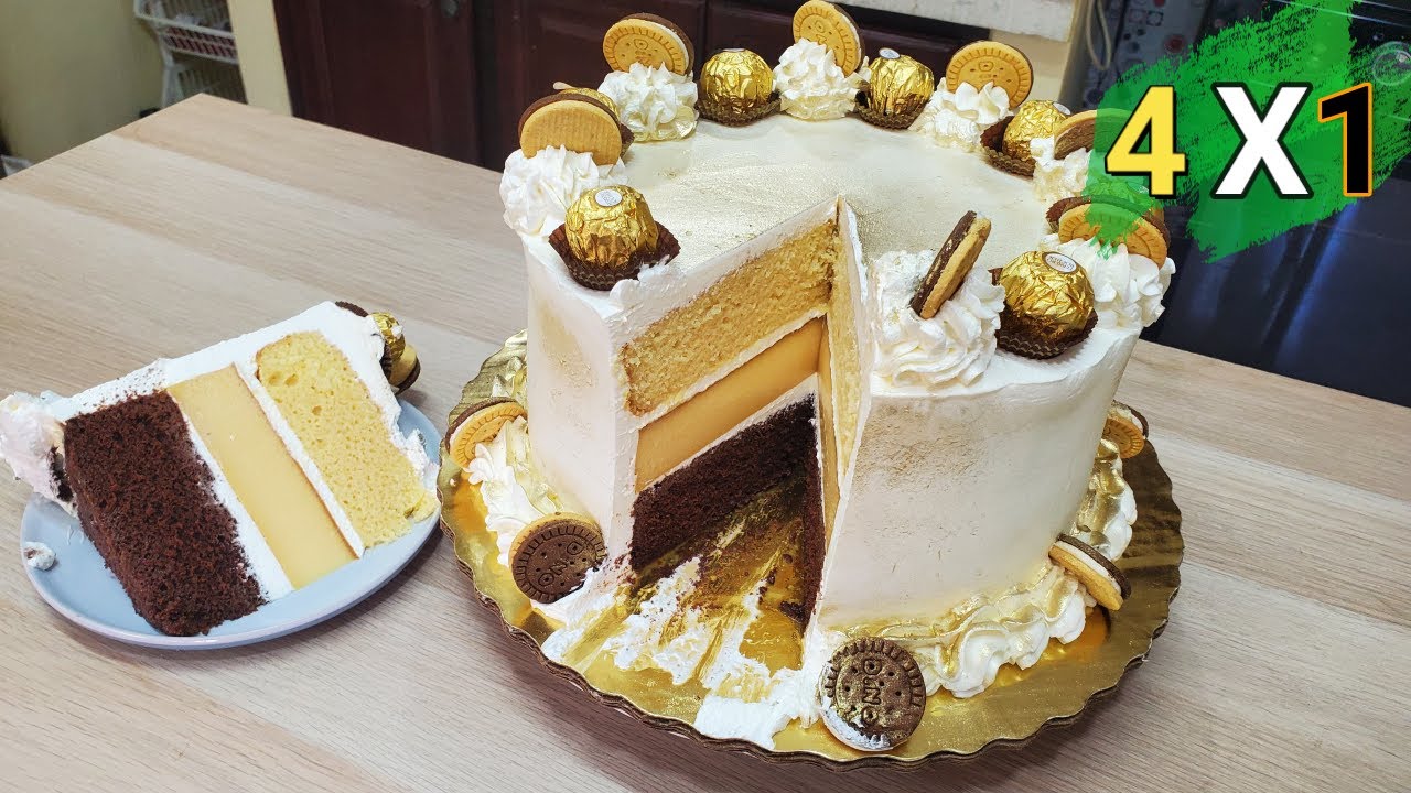 VAINILLA, CHOCOLATE, FLAN Y TRES LECHE// BIZCOCHO 4 EN  1 UNA EXPLOSION DE SABORES