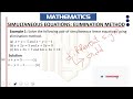 Simultaneous equation Elimination Method