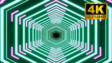 Neon Sci-Fi Hexagon Tunnel | Futuristic Motion Background 4K | VJ Loop