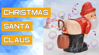Christmas Santa Claus Fart Bubble Blower With Music&Light Electric Fart Santa Claus Bubble Maker Toy