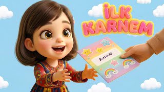 İlk Karnem Okul Öncesi Çocuklar İçin Eğlenceli Karne Şarkısı