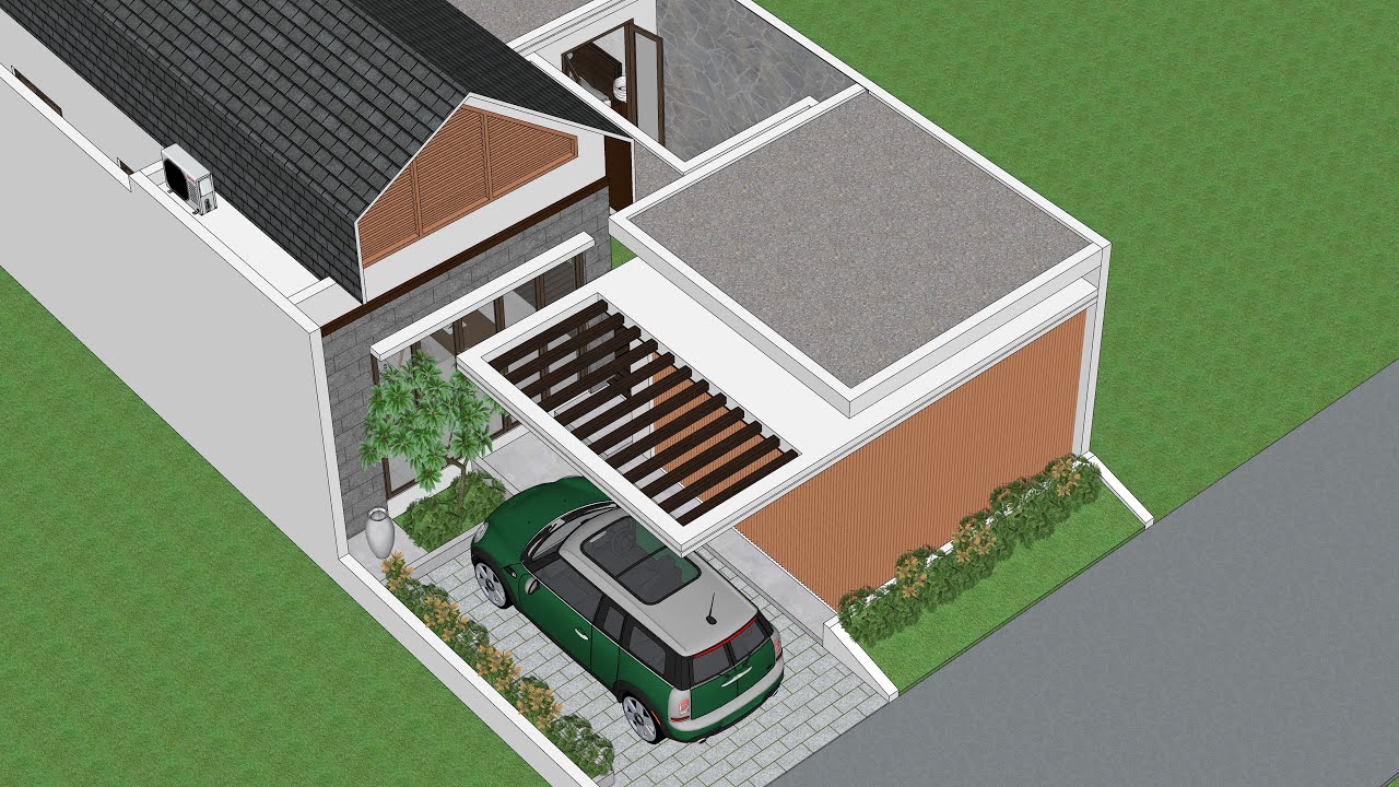 Desain Rumah Seperti Villa Di Lahan 8x16 Meter 3 Kamar Tidur