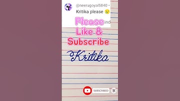 Kritika | Names in Cursive #youtubeshorts #cursive #writing #english