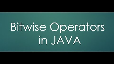 13  Bitwise Operators