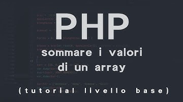 PHP sommare i valori di un array