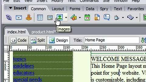 Use the Insert Bar in Dreamweaver CS3