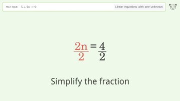 Solve 5+2n=9: Linear Equation Video Solution | Tiger Algebra