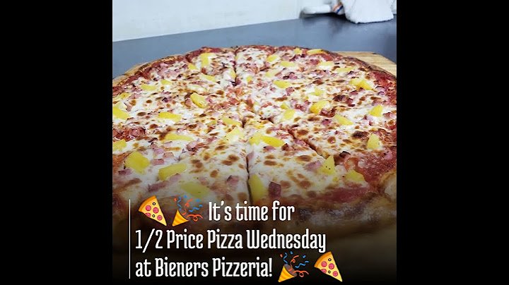 🍕🎉 It's time for 1/2 Price Pizza Wednesday at Bieners Pizzeria! 🎉🍕