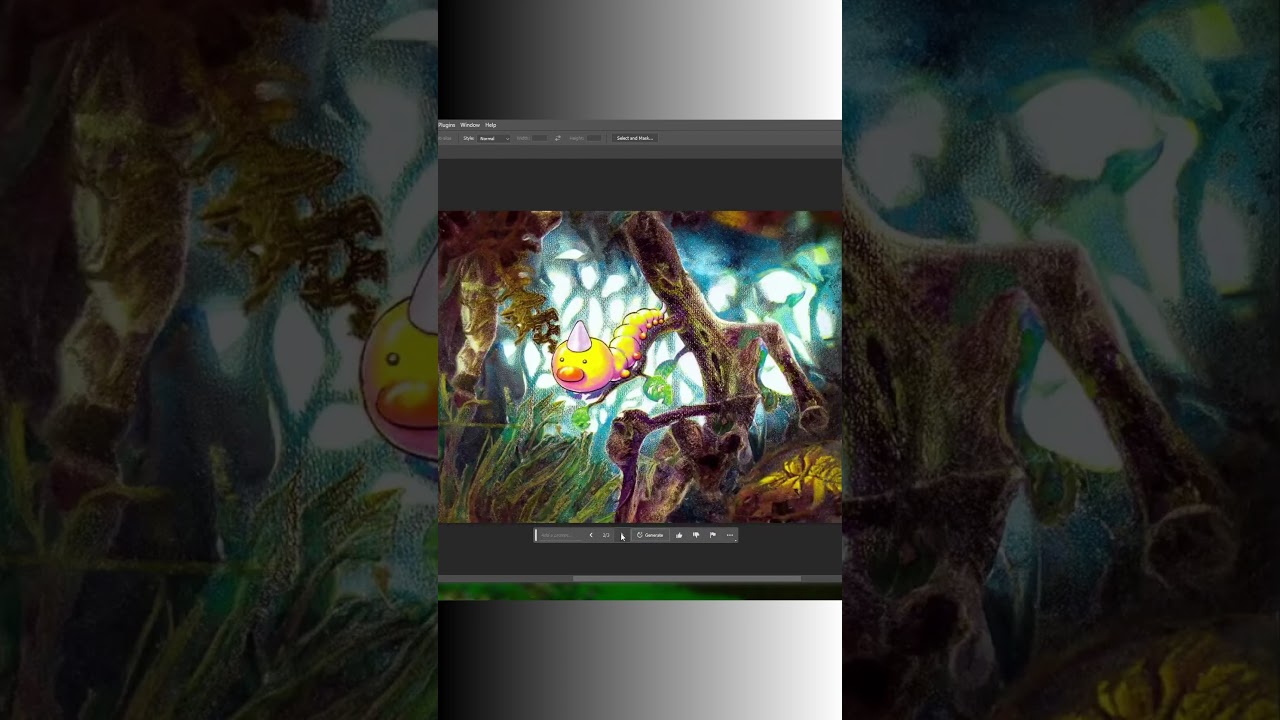 Extending Pokemon Card Art with Photoshop AI - WEEDLE