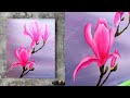 acrylic painting-tutorial painting-large canvas art-paint-magnolia flower painting