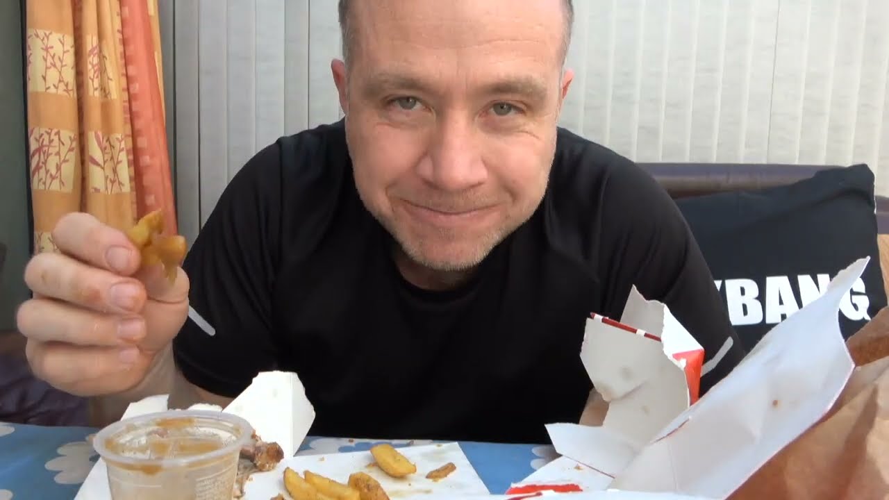 KFC Gravy Mega Box on an Ironing Board