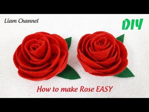 Cách làm Hoa Hồng bằng Vải Nỉ cực dễ | DIY – How to make Rose EASY | Liam Channel | Foci