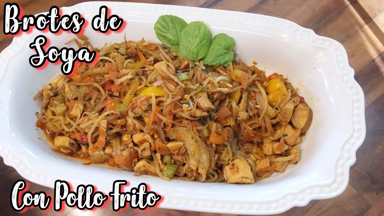 Brotes de Soya con Pollo Frito / Comida China - YouTube