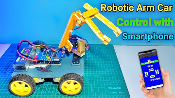 How to make Bluetooth Controlled Robotic Arm Car | Arduino Robotic Arm Car