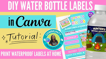 DIY Mini Water Bottle Labels Tutorial | Canva + Cricut Print Then Cut