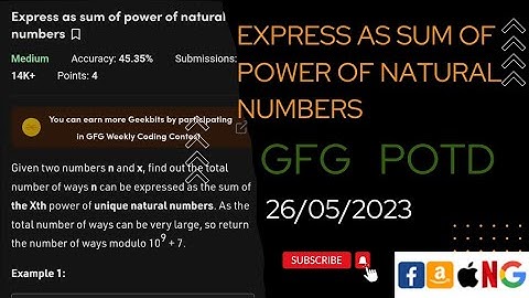 Express as sum of power of natural numbers|| Medium  || GFG || leetcode @CodeThurst