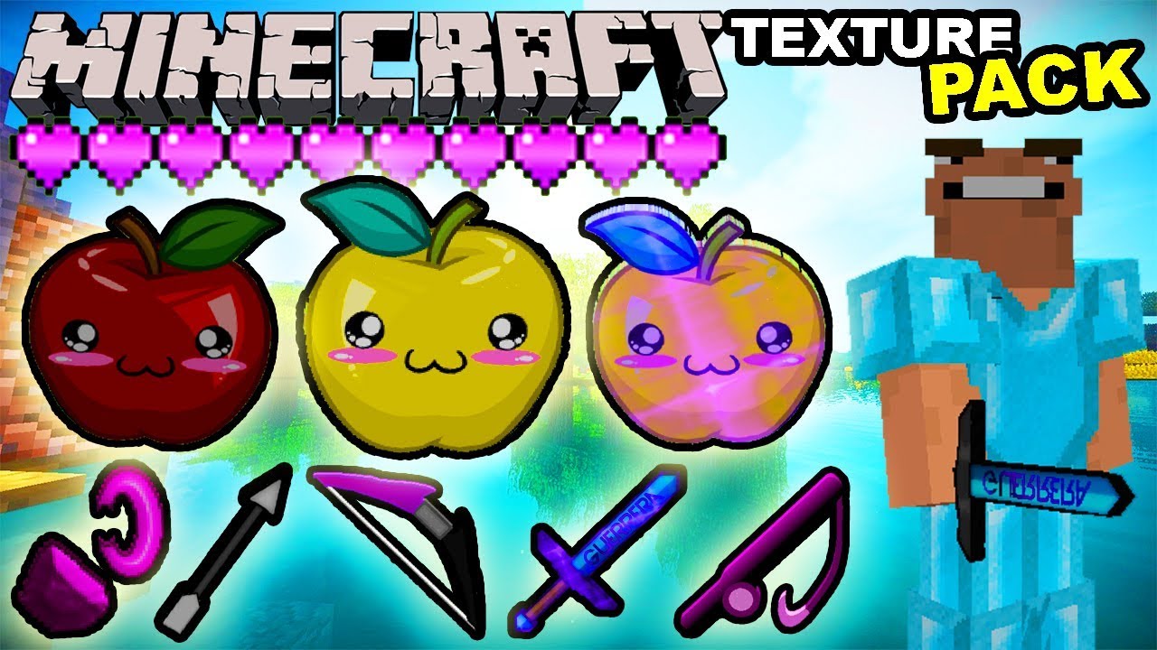 TEXTURE PACK PARA MINECRAFT 1.14.4 PVP KAWAII - YouTube