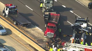 Overturned dump truck on NB I-270 diverts traffic