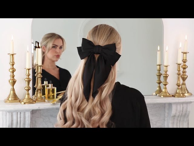 Loose Curls Hair Bow Half-up Tutorial: Step-by-Step Elegance ౨ৎ Hairstyle 