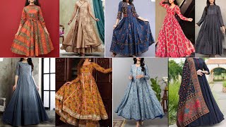 New lawn long frock designs 2023 | anarkali plain frocks screenshot 4